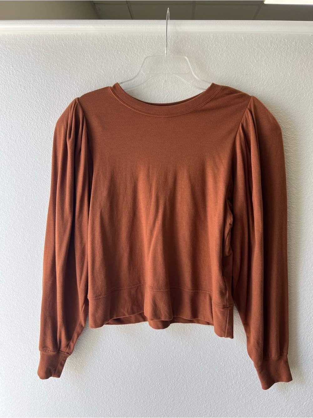 ANTONIO MELANI Rust Long-Sleeve Puff Shoulder Sweatshirt